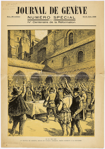 Le peuple, réuni en Conseil Général, prête serment à la Réforme le 21.05.1536