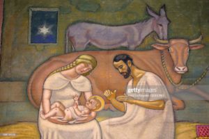 La Nativité d’Eric Hermès au temple de Carouge, détail