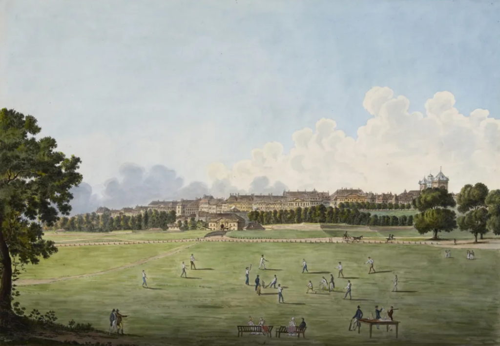 On joue au cricket sur la Plaine de Plainpalais - coll. BGE