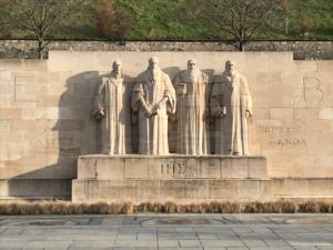 Guillaume Farel, Jean Calvin, Théodore de Bèze et John Knox
